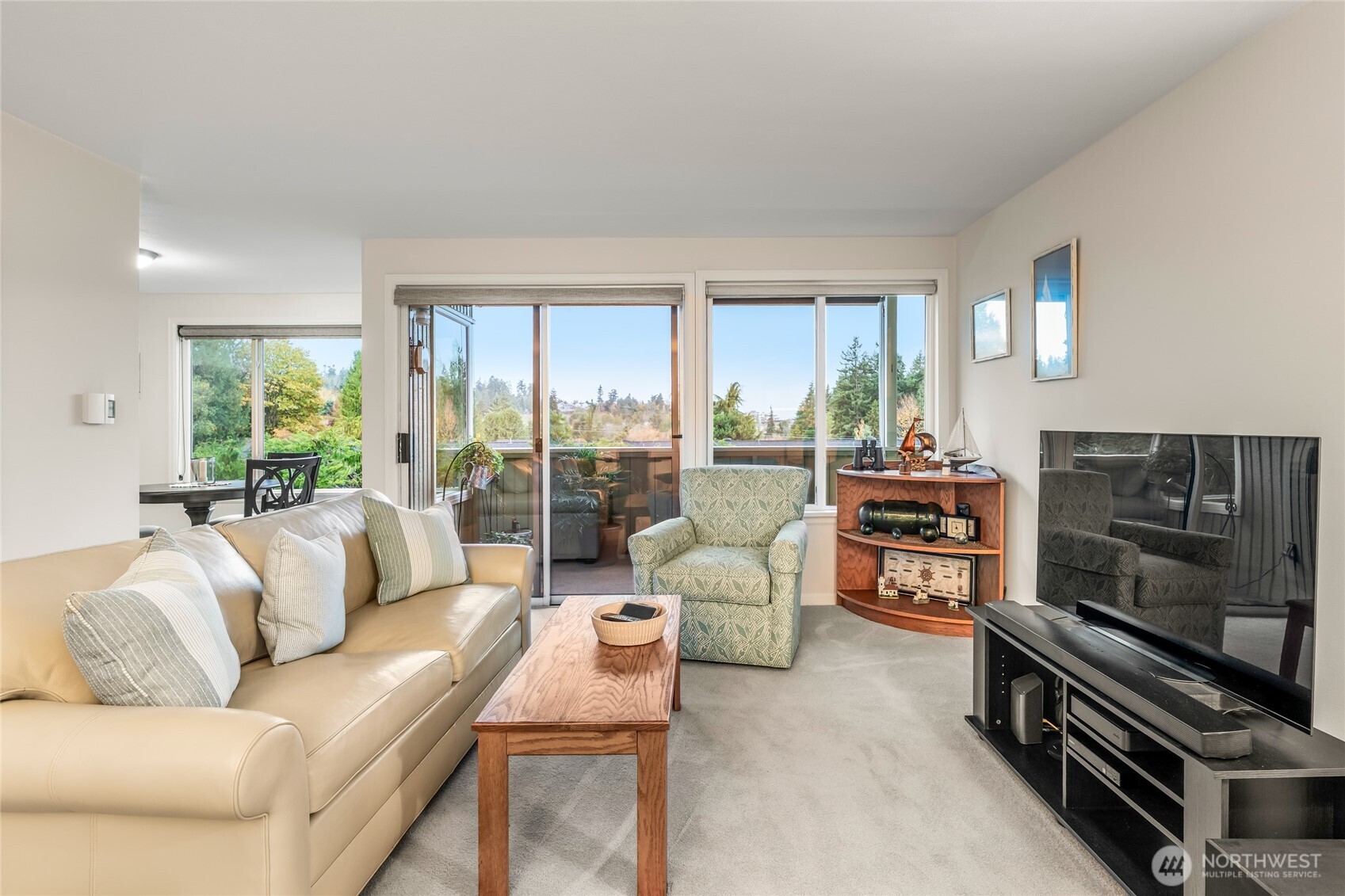 1020 5th Avenue South, Unit 8 Edmonds, WA 98020 - Photo 9 of 28 a living room with furniture and a flat screen tv