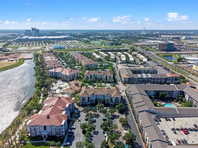 an aerial view of a city