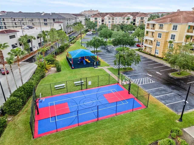 a view of a city with tall buildings