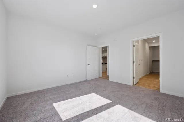 an empty room with an entryway