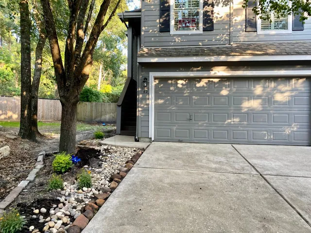 a view of backyard of house
