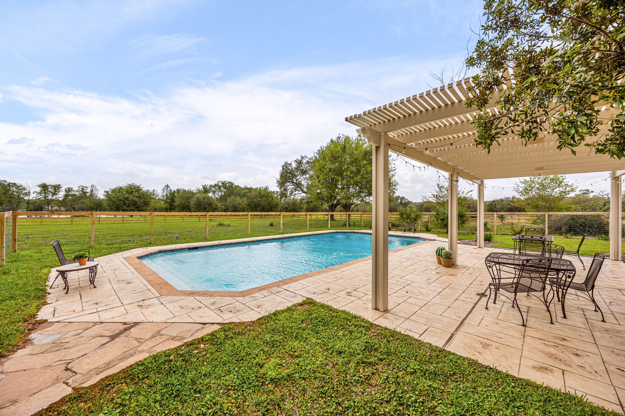 12900 Newberg Road Cat Spring, TX 78933 - Photo 30 of 39 Pool with Pergola patio