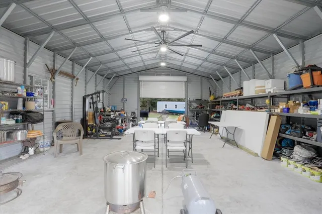 a view of a storage and utility room