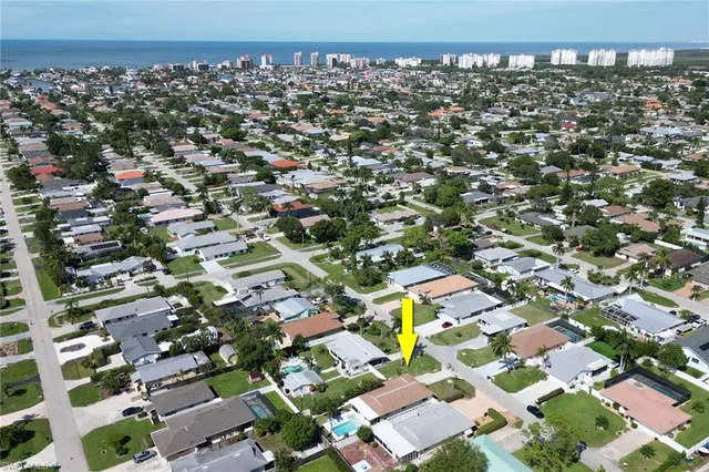 an aerial view of multiple house