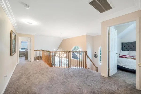 a view of hallway with livingroom