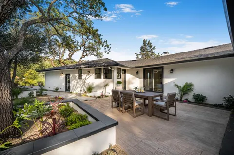 a living room with furniture