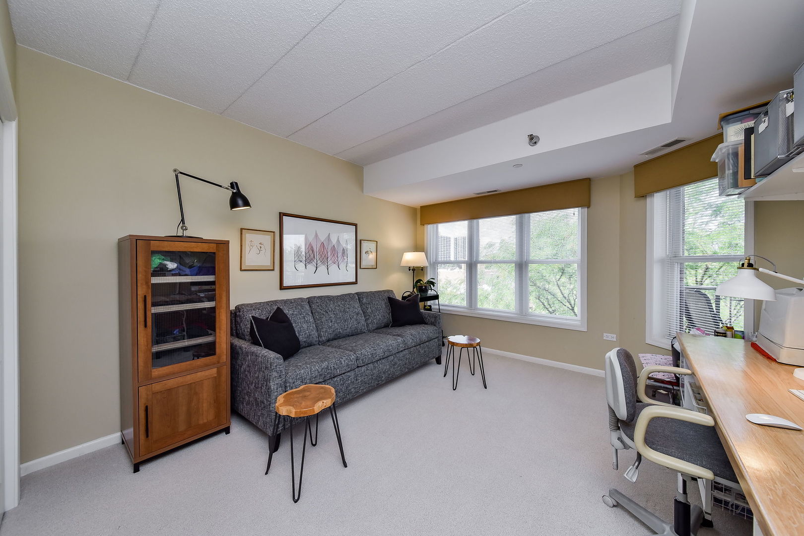 111 North Wheaton Avenue, Unit 407 Wheaton, IL 60187 - Photo 10 of 12 a living room with furniture a flat screen tv and a large window
