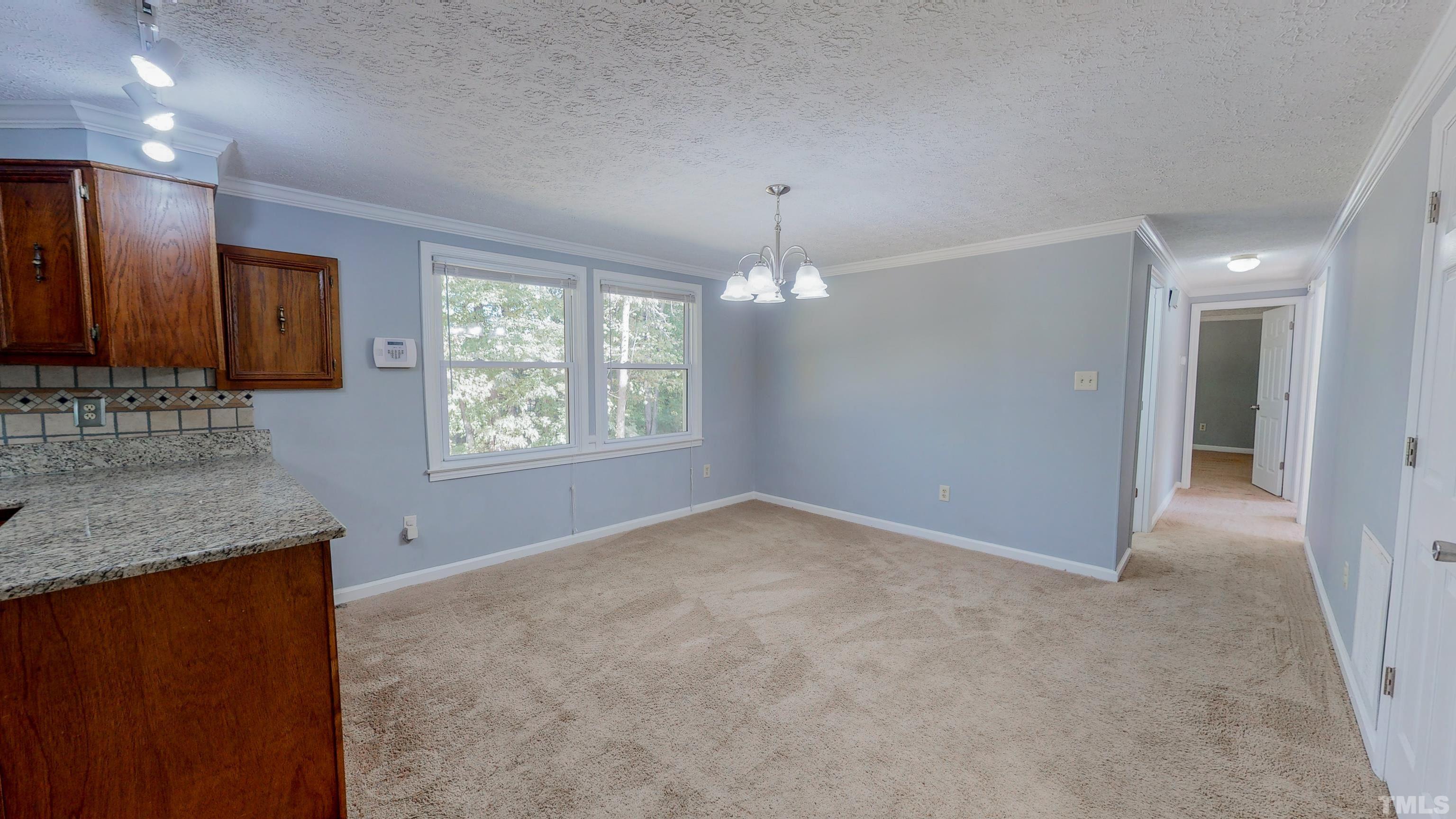 180 Dancy Day Road Roxboro, NC 27574 - Photo 5 of 30 an empty room with chandelier fan and windows