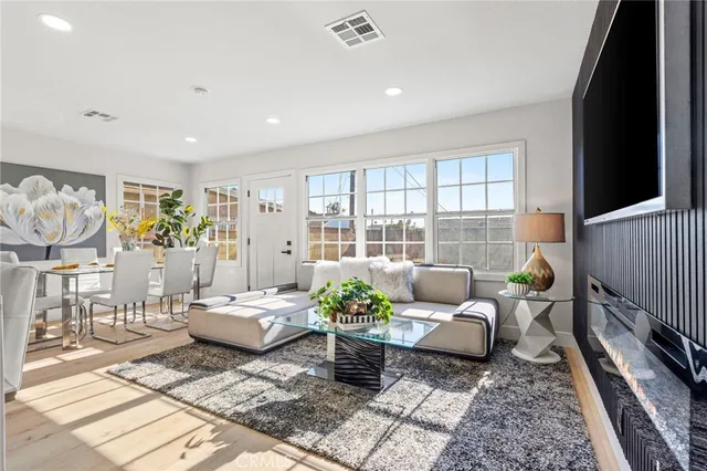 a living room with furniture