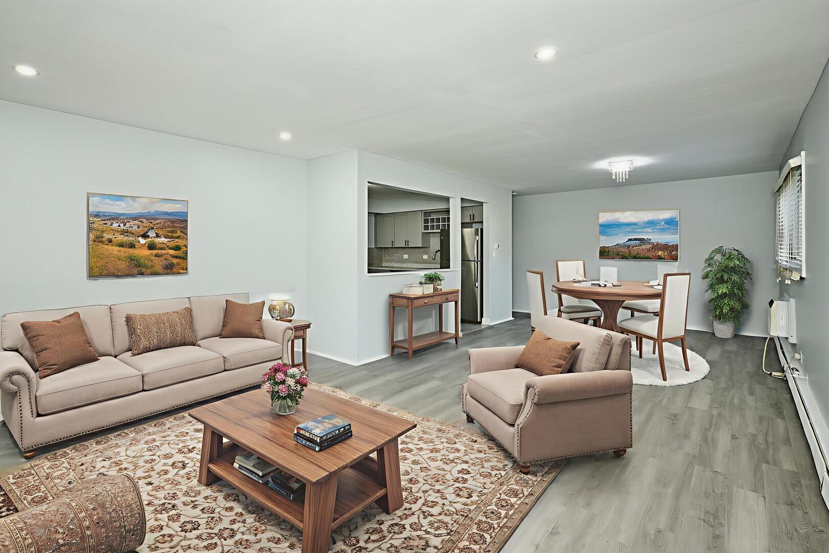 1320 Lore Lane, Unit 101A Lombard, IL 60148 - Photo 9 of 65 a living room with furniture a rug and a flat screen tv