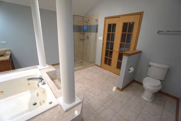 a bathroom with a shower