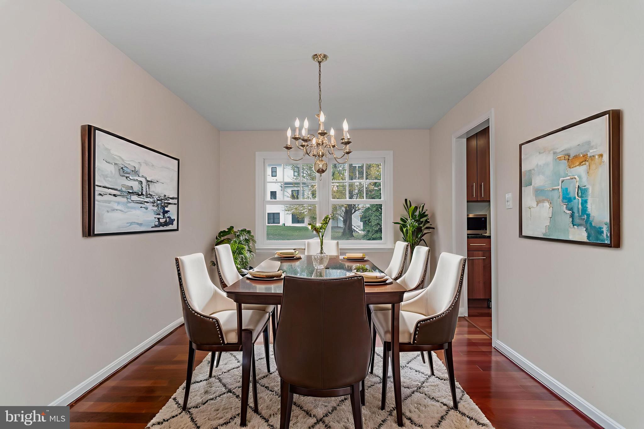 4043 20th Road North Arlington, VA 22207 - Photo 14 of 56 a view of a dining room with furniture window and wooden floor