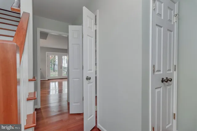 a view of a room with rack on the wall