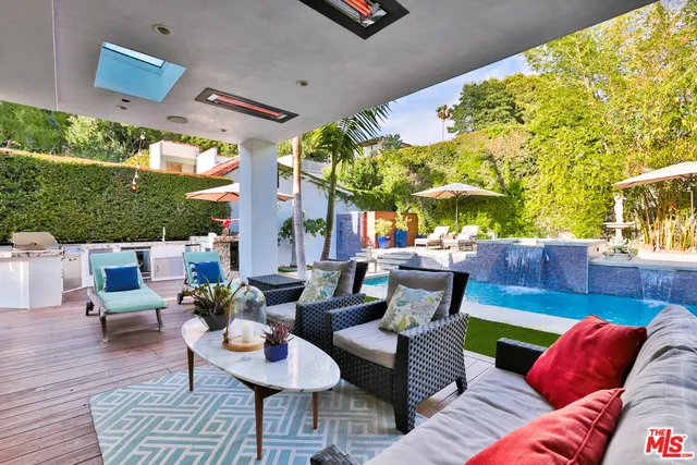 a outdoor living space with furniture