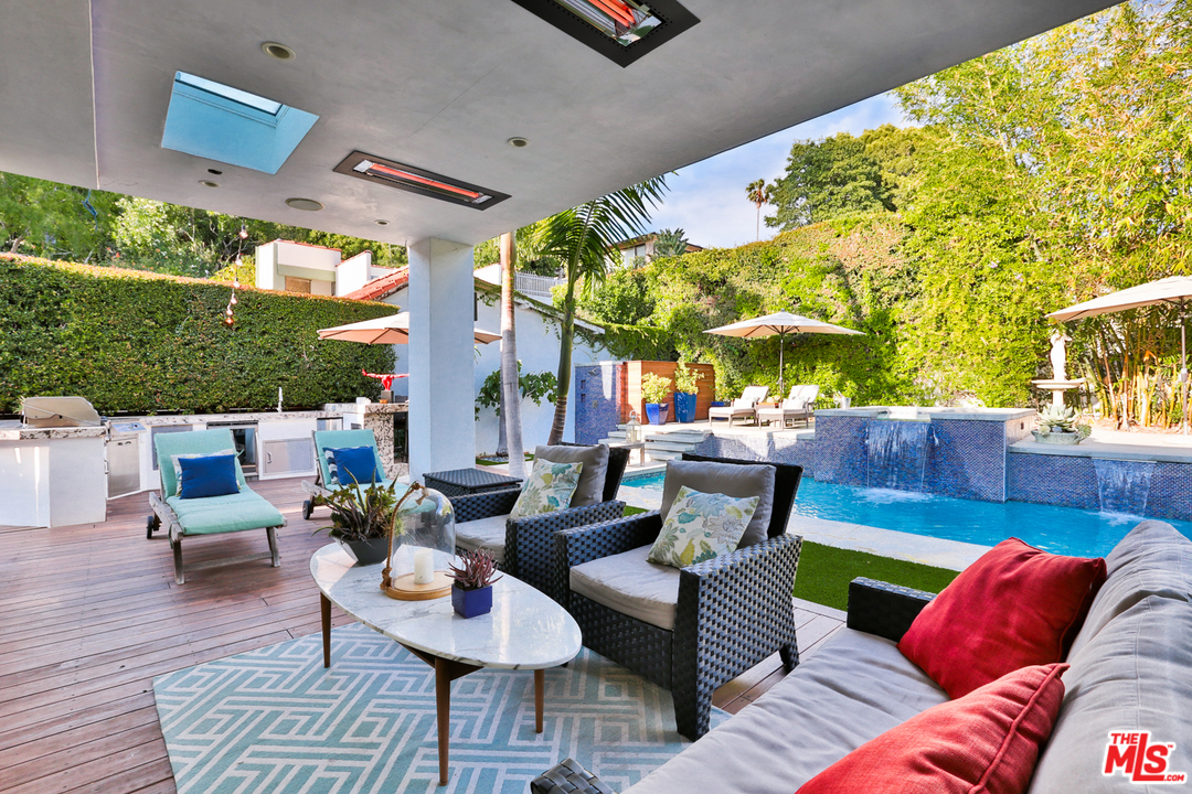 a outdoor living space with furniture