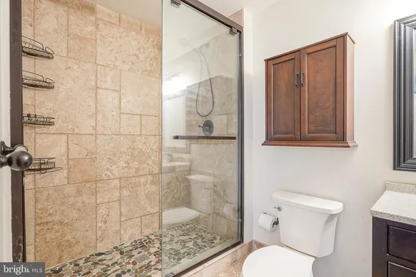 a bathroom with a shower