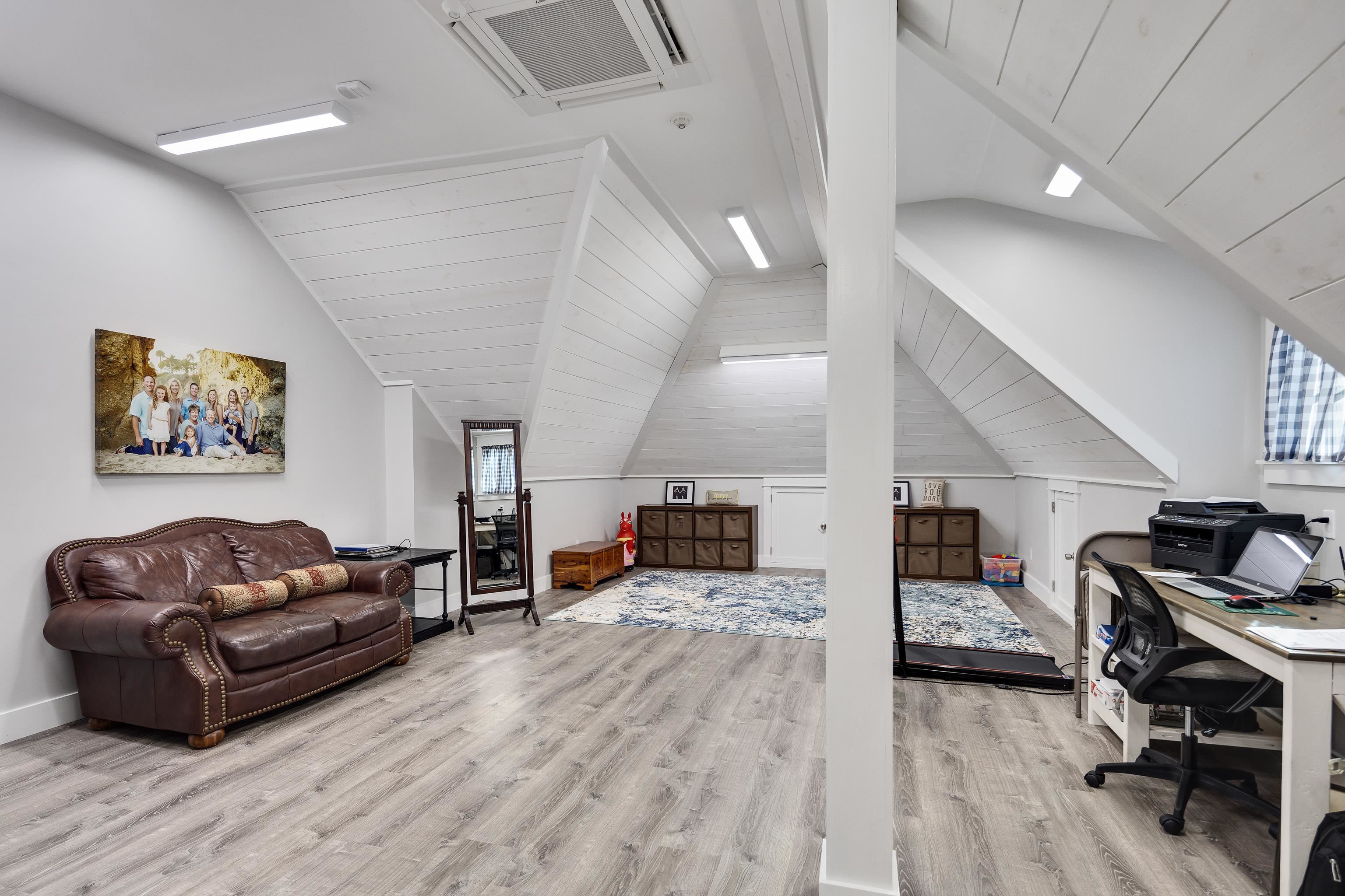 170 Twin Lakes Road Piperton, TN 38017 - Photo 37 of 40 Office space with cooling unit, light wood-type flooring, vaulted ceiling, and wood ceiling