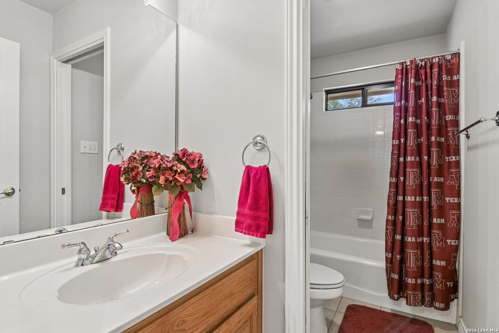 188 Guadalupe Ranch Lane Seguin, TX 78155 - Photo 51 of 56 a bathroom with a sink vanity mirror and toilet