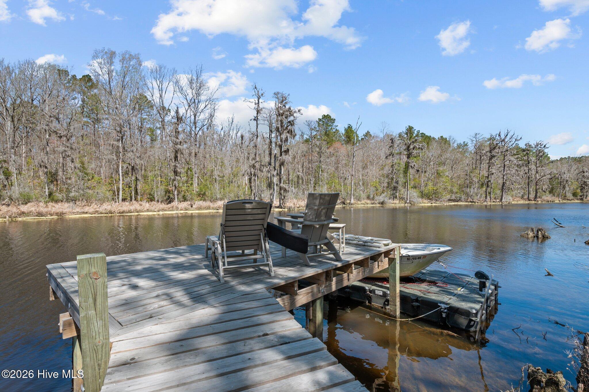 199 Yeats Creek Road Chocowinity, NC 27817 - Photo 16 of 46 Dock. Blounts Bay down the creek to the right.