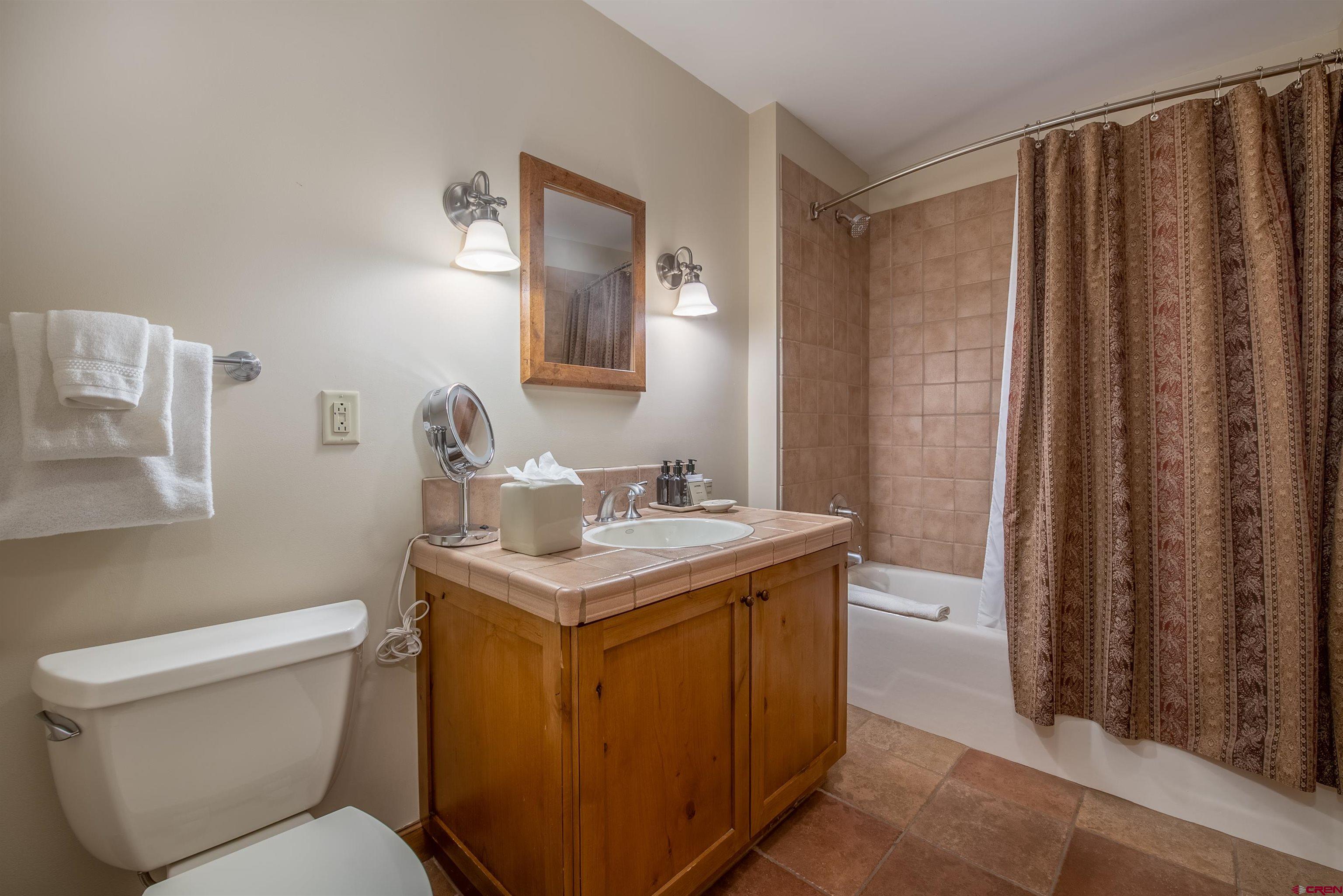 620 Gothic Road, Unit 504 Crested Butte, CO 81225 - Photo 15 of 33 a bathroom with a toilet a sink and a mirror