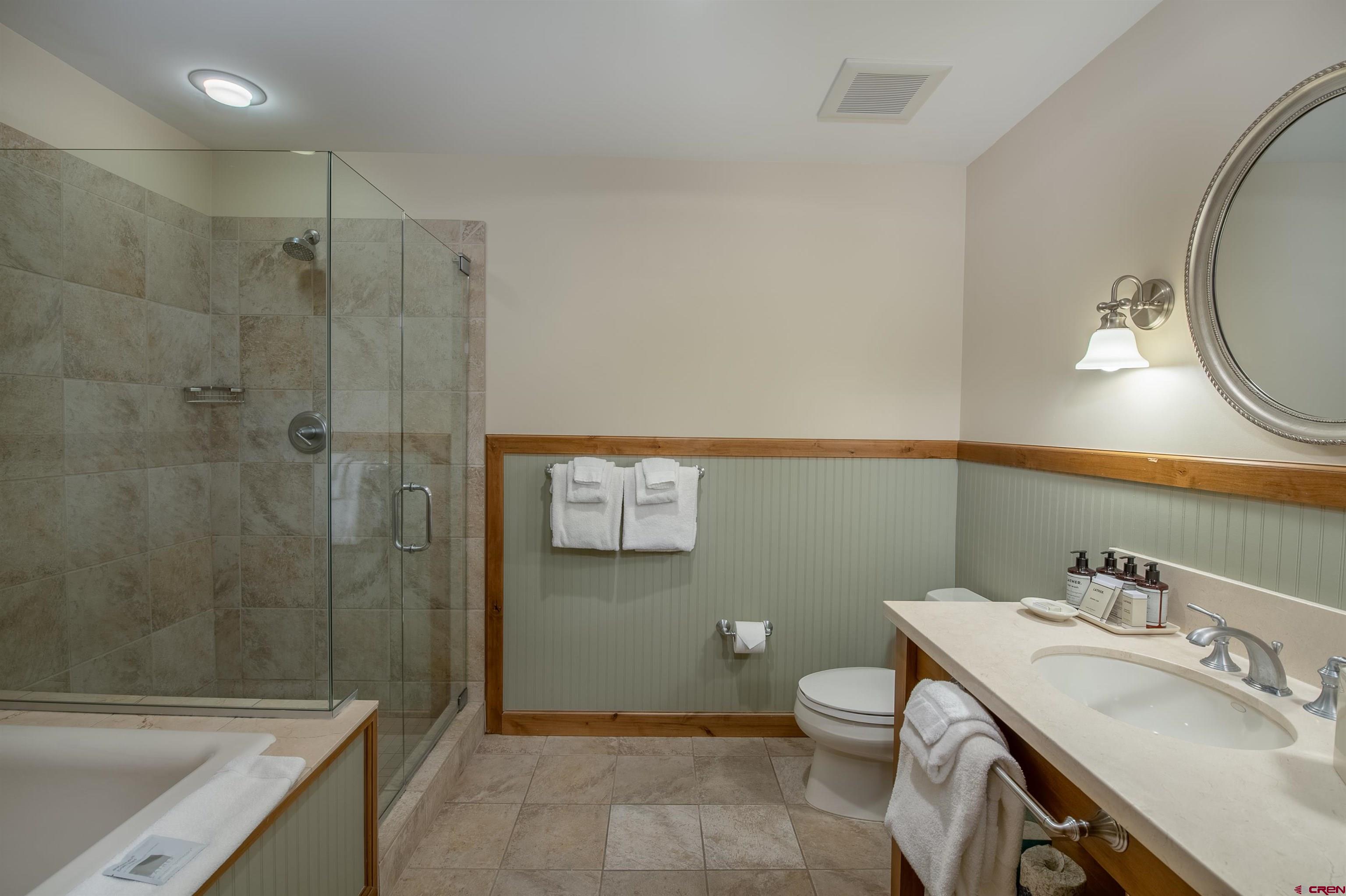 620 Gothic Road, Unit 504 Crested Butte, CO 81225 - Photo 7 of 33 a bathroom with a sink a toilet and shower