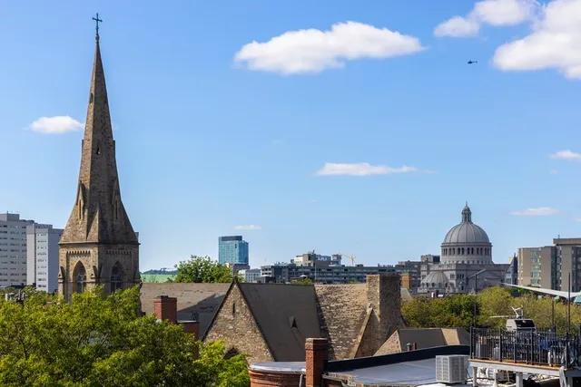 a view of a city from the terrace