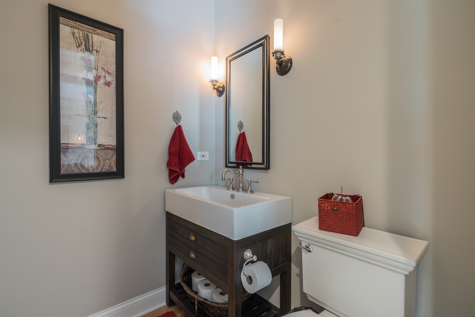 201 Spring Street Cary, IL 60013 - Photo 16 of 34 a bathroom with a sink vanity and a mirror