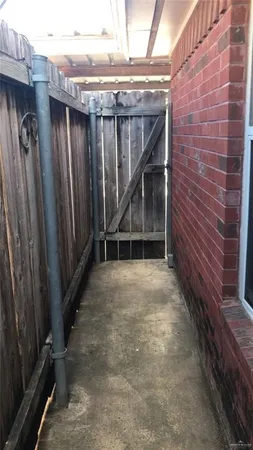 a view of a wooden door