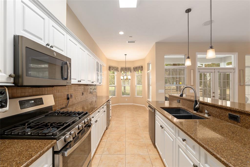 10160 Southwest 48th Place Gainesville, FL 32608 - Photo 17 of 68 a kitchen with granite countertop a stove a sink and a granite counter tops