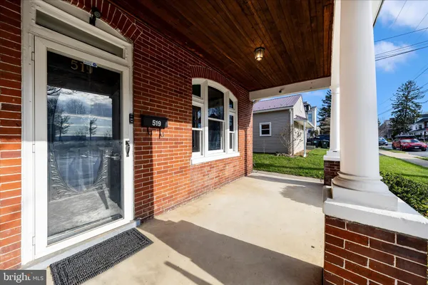 a view of a building with a garden