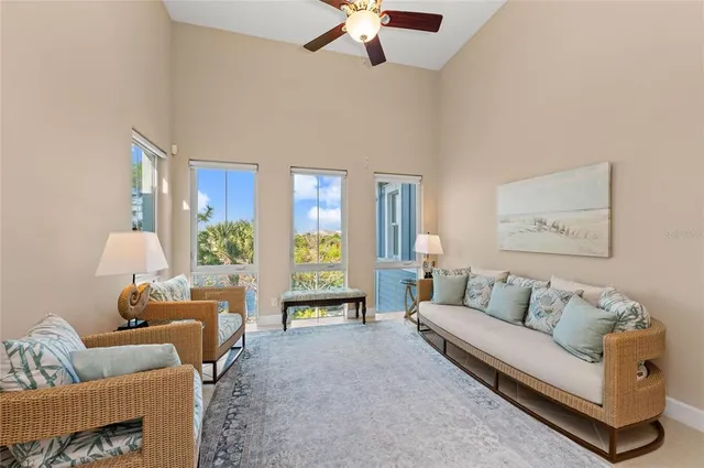 a view of a balcony with chairs