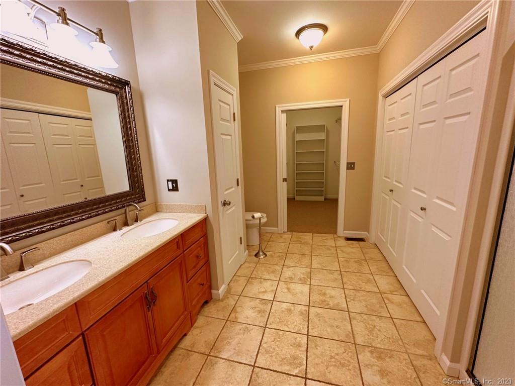 38 Canfield Drive Shelton, CT 06484 - Photo 19 of 29 a bathroom with a sink a mirror and a shower