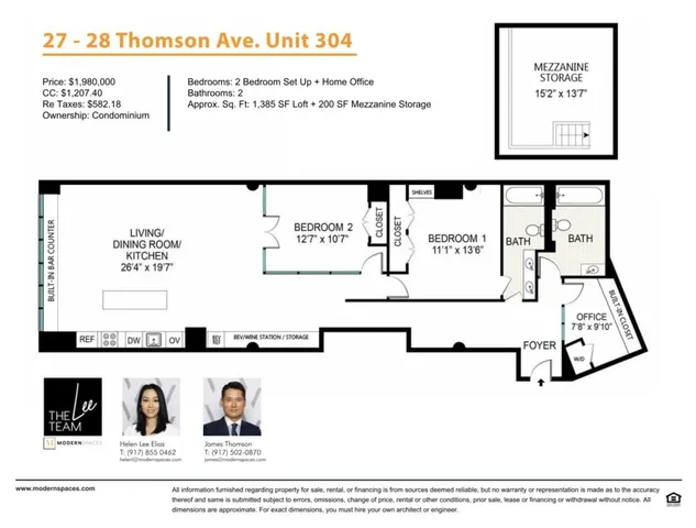 $1,980,000 | 27-28 Thomson Avenue, Unit 304 | Long Island City