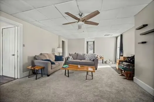 a living room with furniture