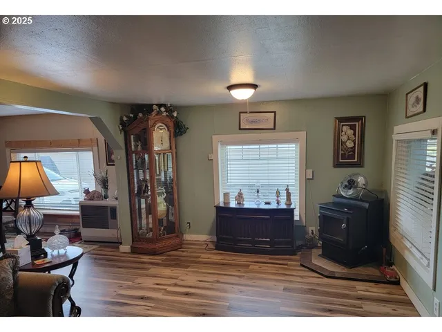a view of living room and kitchen
