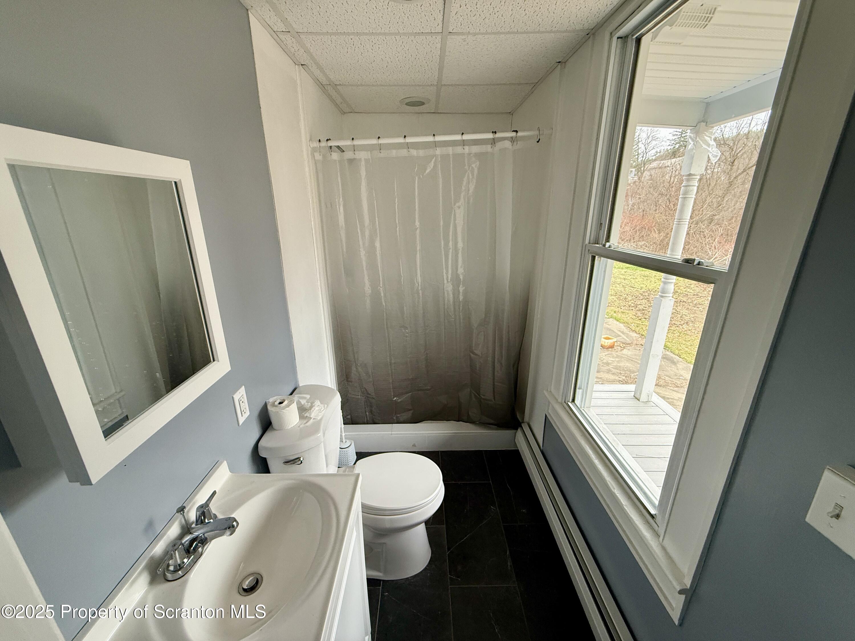 112 Mowry Road Meshoppen, PA 18630 - Photo 16 of 30 a bathroom with a sink a toilet a mirror and tub