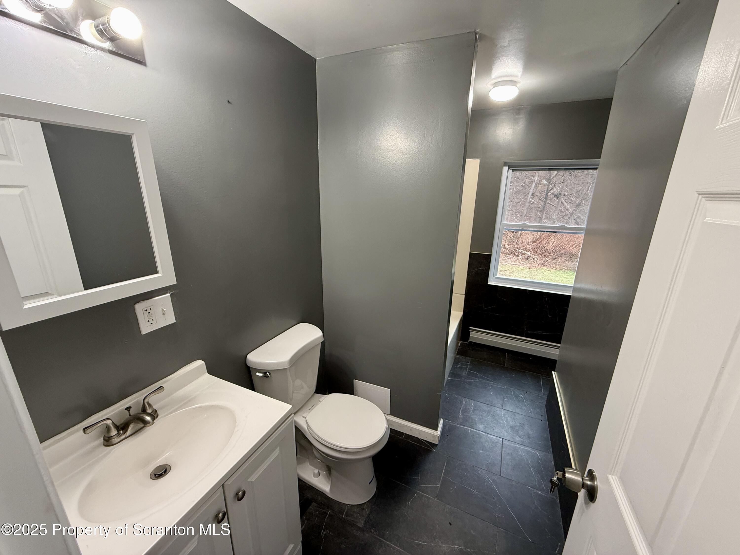 112 Mowry Road Meshoppen, PA 18630 - Photo 20 of 30 a bathroom with a sink a toilet and mirror
