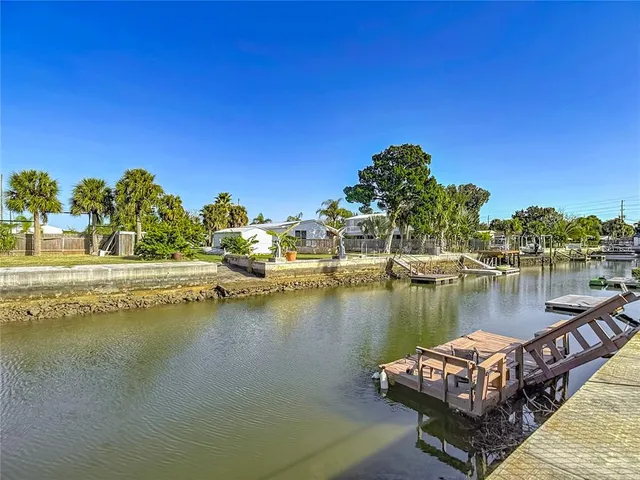 a view of a lake with houses