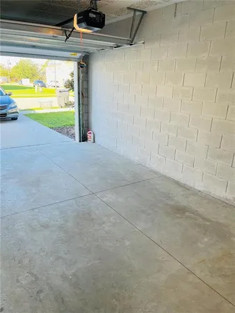 a view of a garage