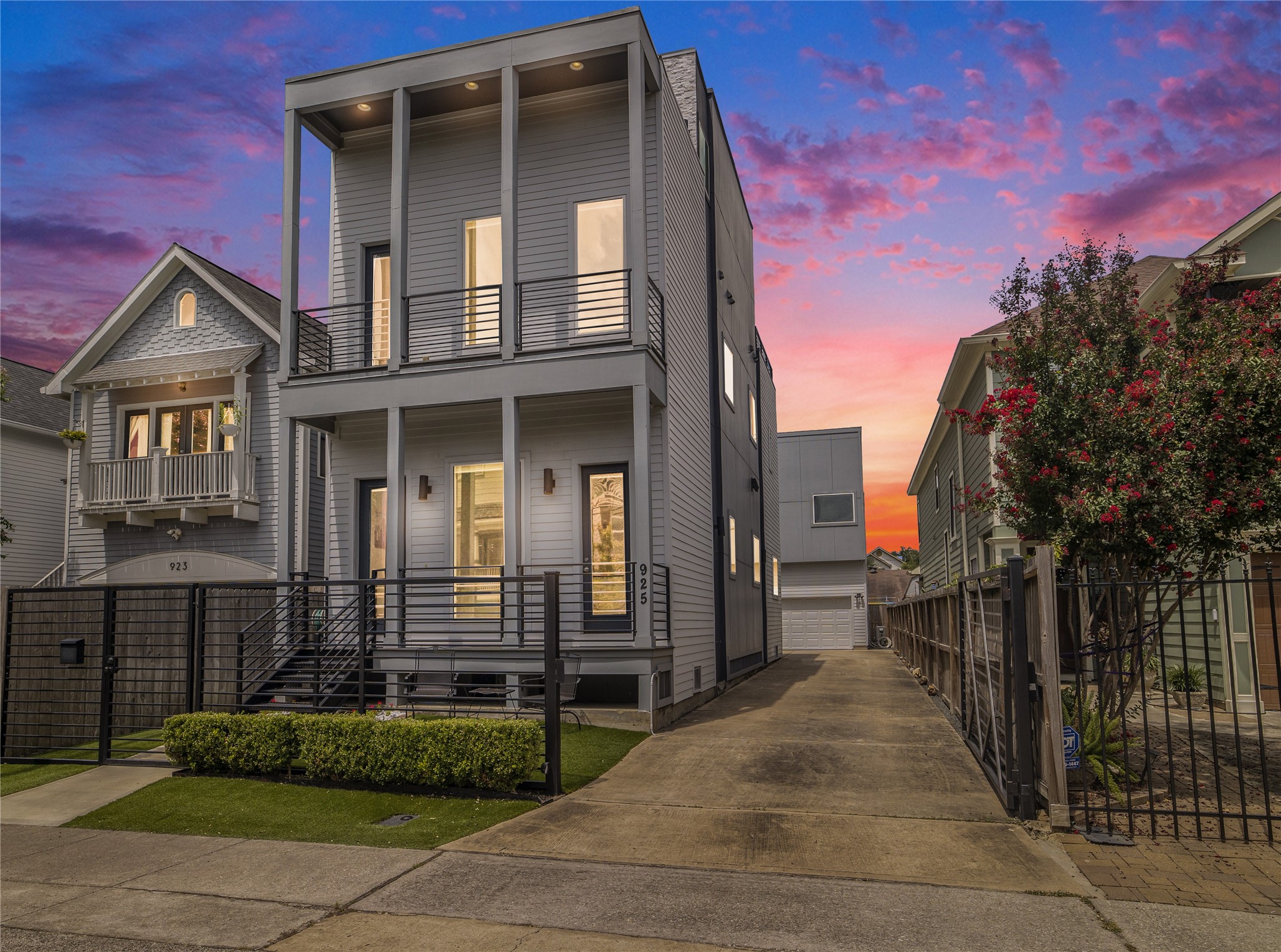 a front view of a house