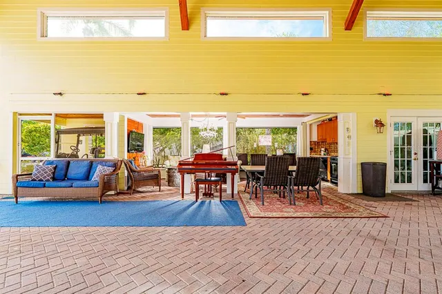 a view of a volley ball court