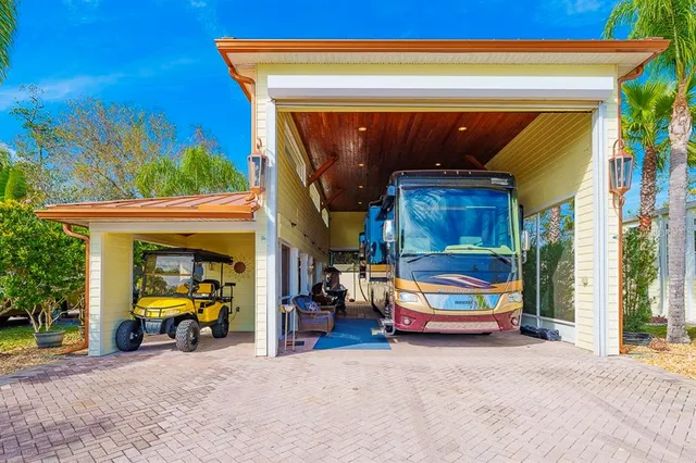a view of car parked in front of house