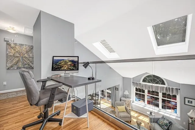 a workspace with furniture