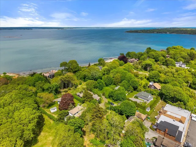 a view of a city and an ocean