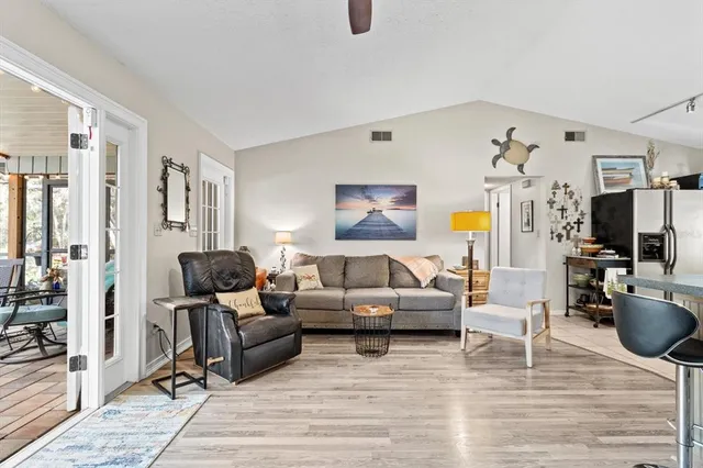 a living room with furniture