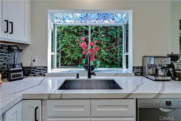 a kitchen with lots of counter top space