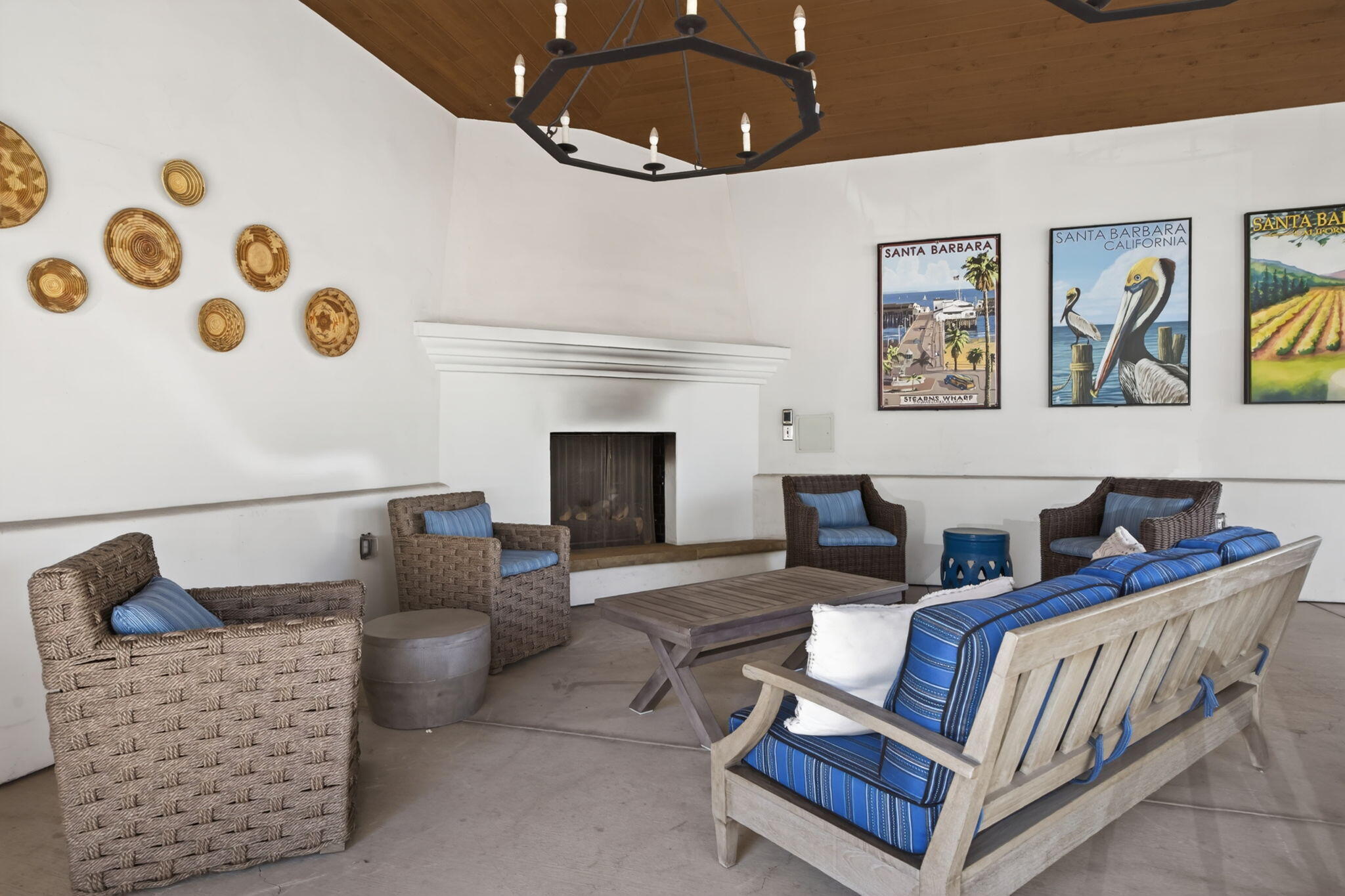 3718 State Street, Unit 139 Santa Barbara, CA 93105 - Photo 31 of 34 a living room with furniture and a fireplace