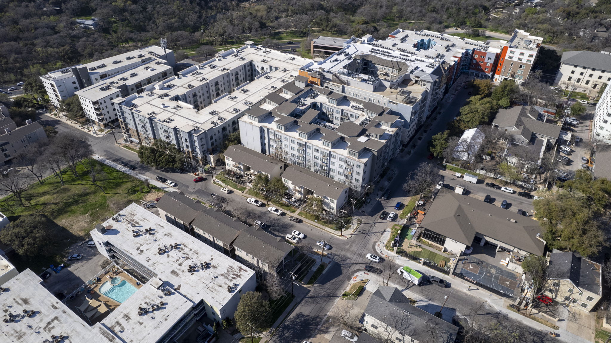 1100 West 25th Street, Unit 101 Austin, TX 78705 - Photo 15 of 39 aerial view of a city