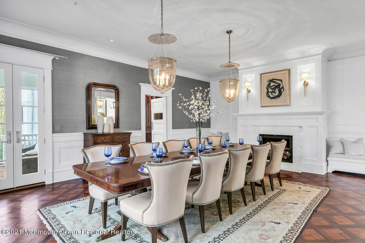 83 Rumson Road Rumson, NJ 07760 - Photo 20 of 56 a view of a dining room with furniture window and wooden floor