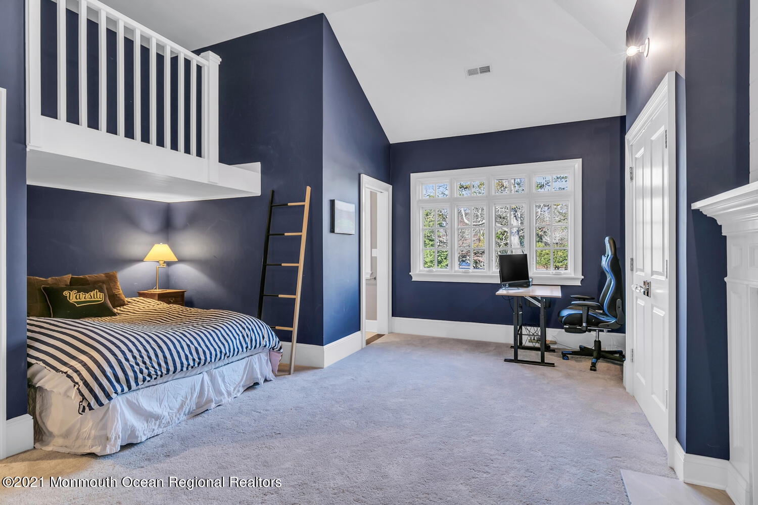 83 Rumson Road Rumson, NJ 07760 - Photo 39 of 56 a bedroom with a bed and large windows